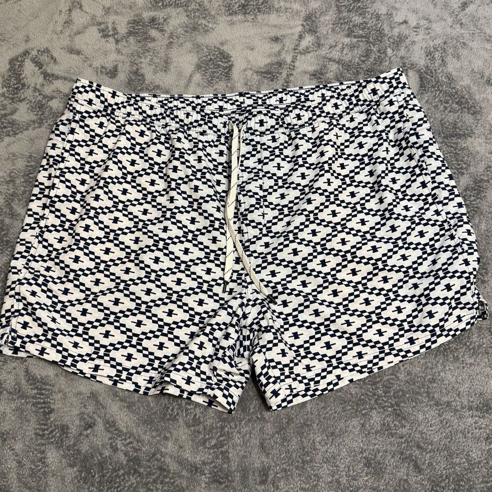 Alpine Men’s Swim Shorts‎ White Geometric Pattern Western Size 2XL XXL